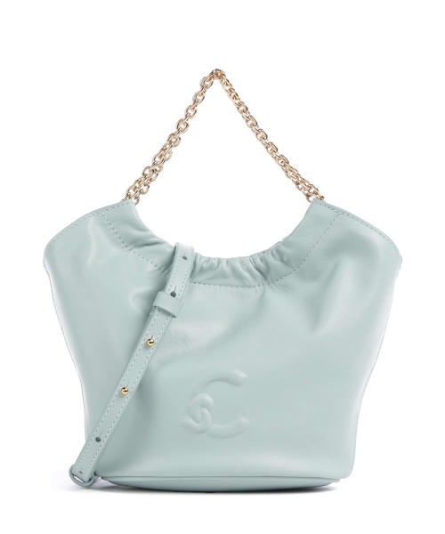 sumka-vedro-coccinelle-smash-iz-zernistoi-kozhi-biriuzovogo-tsveta