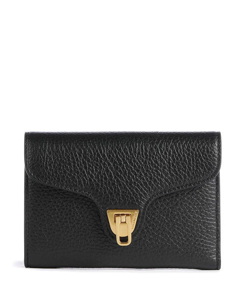 miagkii-koshelek-coccinelle-beat-iz-zernistoi-kozhi-chernogo-tsveta