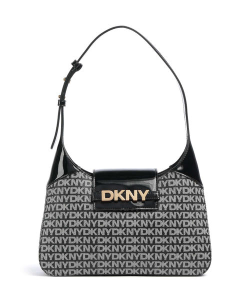 sumka-cherez-plecho-dkny-avril-iz-zhestkogo-sinteticheskogo-materiala-chernaia-s-logotipom-chernaia
