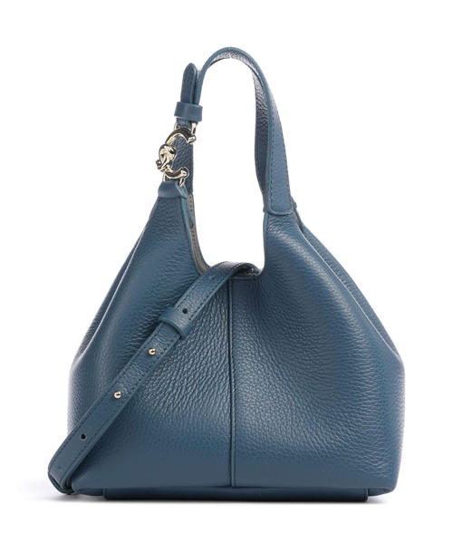 sumka-coccinelle-c-easy-iz-zernistoi-kozhi-temno-sinego-tsveta