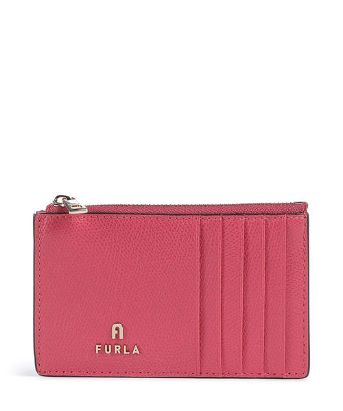 derzhatel-dlia-kreditnykx-kart-furla-camelia-m-iz-zernistoi-barkxatnoi-kozhi-rozovogo-tsveta