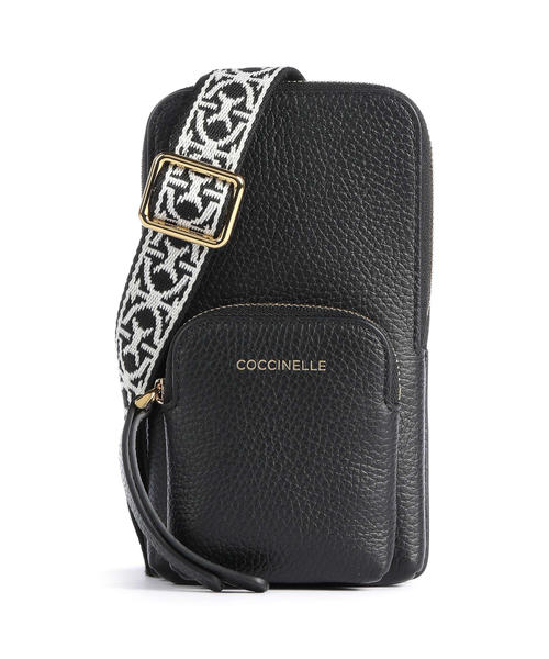 sumka-dlia-telefona-coccinelle-pixie-iz-zernistoi-korovei-kozhi-nuar