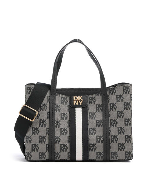 sumka-dkny-nuri-iz-zhestkogo-sinteticheskogo-materiala-chernaia-s-logotipom-chernaia