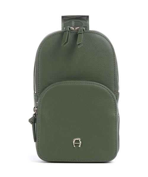 sumka-sling-aigner-zita-iz-zernistoi-korovei-kozhi-temno-olivkovogo-tsveta