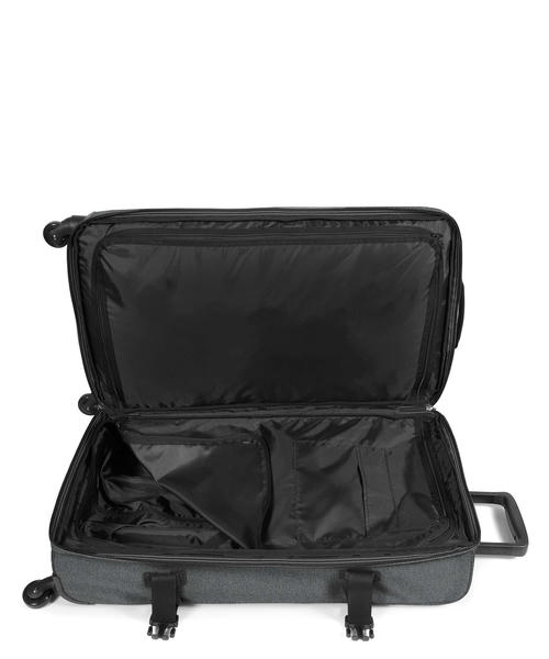 Чемодан Eastpak Trans4 L Spinner (4 колеса), черный джинсовый материал, 75 см