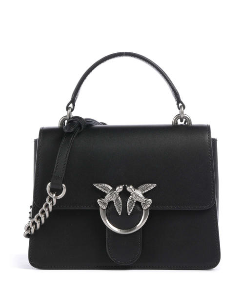 mini-sumochka-pinko-love-one-iz-vysokokachestvennoi-korovei-kozhi-tsvet-chernyi-staroe-serebro