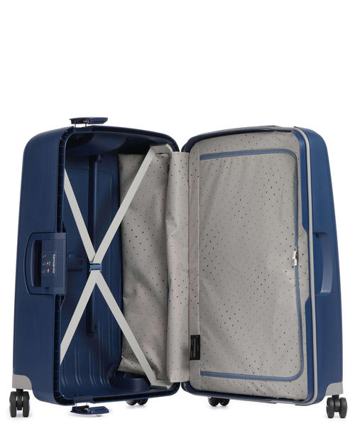 Чемодан Samsonite S'Cure (4 колеса), темно-синее, 69 см