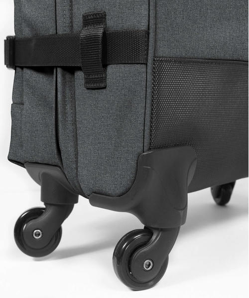Чемодан Eastpak Trans4 S Spinner (4 колеса), черный джинсовый материал, 54 см