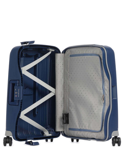 Чемодан Samsonite S'Cure (4 колеса), темно-синее, 55 см