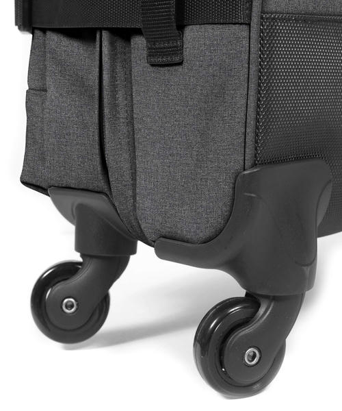 Чемодан Eastpak Trans4 L Spinner (4 колеса), черный джинсовый материал, 75 см